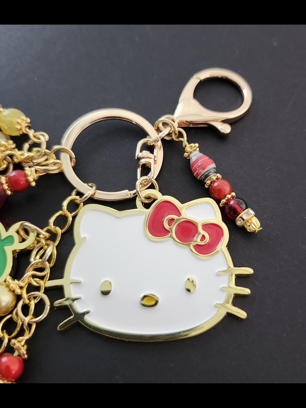 Hello Kitty Purse Charm or Keychain Agate Carnelian Handcrafted - Picture 2 of 6
